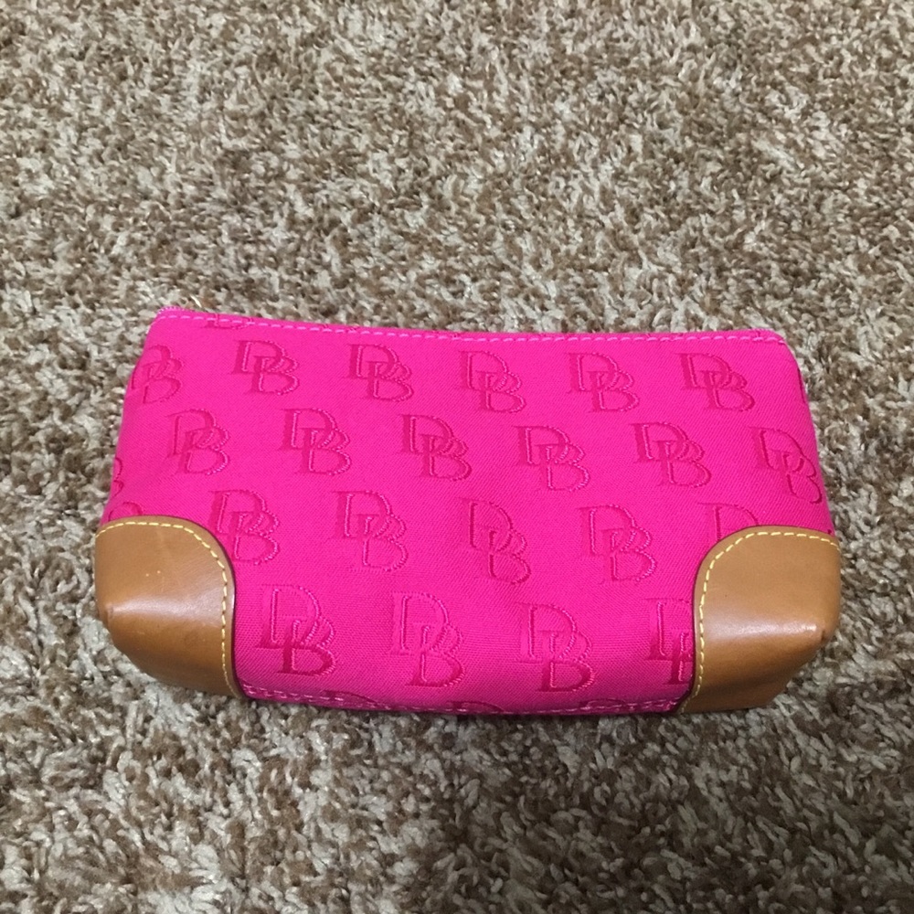 Dooney & Bourke Pink Makeup Bag Leather Trim